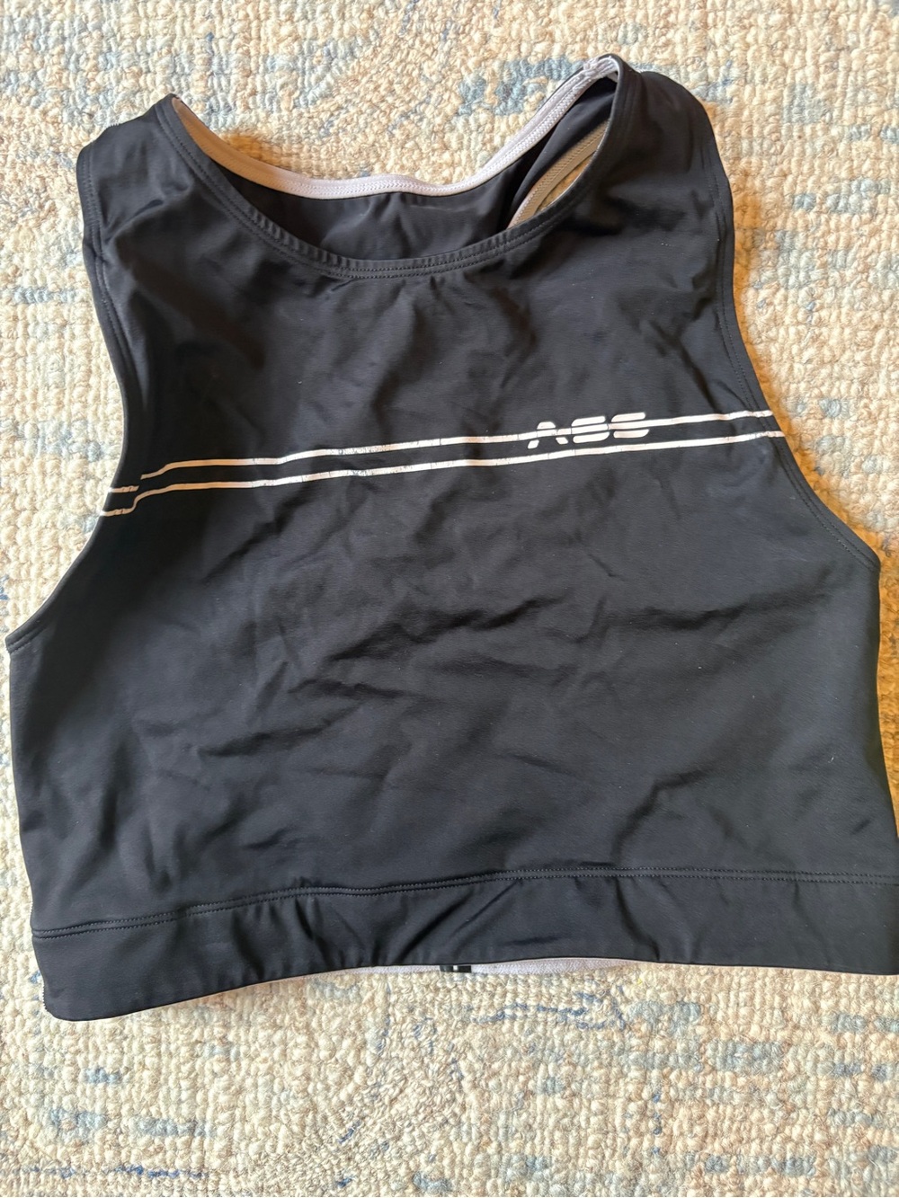 Adam Selman Sport Cropped Running Top Size M Racerback Black